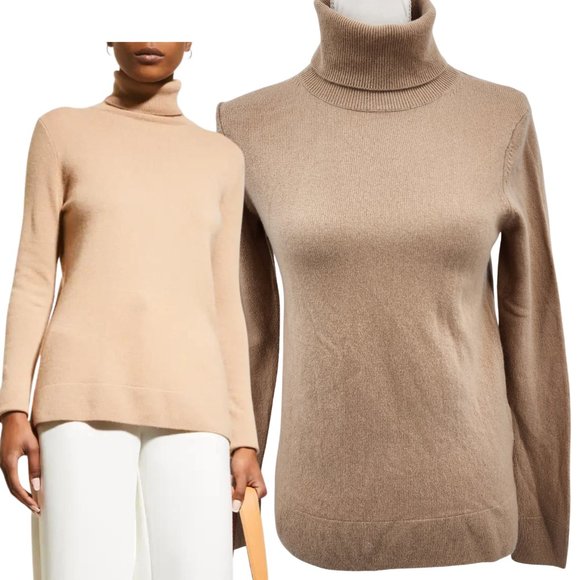 Neiman Marcus Sweaters - NEIMAN MARCUS Cashmere Collection Camel Turtle Neck Sweater Small